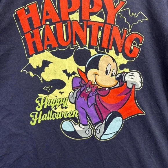 Disney Mickey Mouse Halloween navy blue cotton t-shirt Size XL Adult #halloween